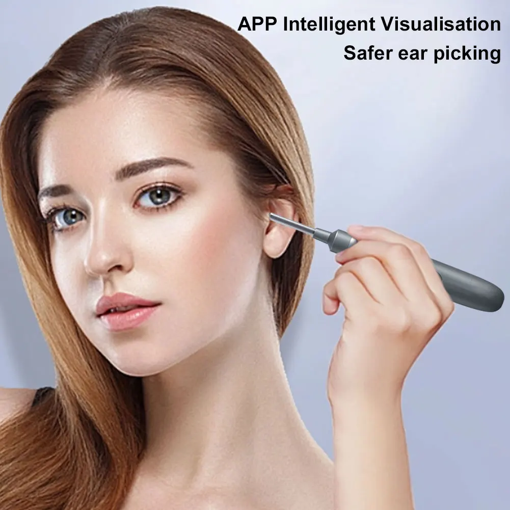Ear Cleaner with Camera & LED Lights Electric Vacuum Earwax Remover 2 Gears Wireless Ear Wax Remover for Daily Pick