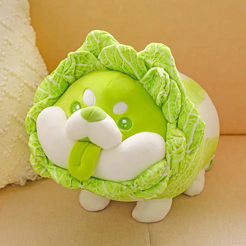 

26cm Cute Creative Buttocks Cabbage Shiba Inu Dog Vegetable Dog Plush Toys Fluffy Stuffed Creative Chinese Cabbage
