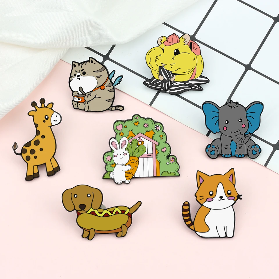 Spilla Da Pesca Con Gatto - Smalto Colorato, Design Cartoon, Per Zaini E Abiti - Foto 12