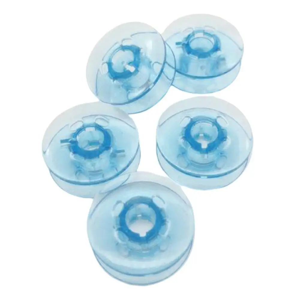 플라스틱 재봉틀 보빈 스풀 교체, PFAFF/baifu 가정용 재봉틀 액세서리, 투명 파란색, 50 개