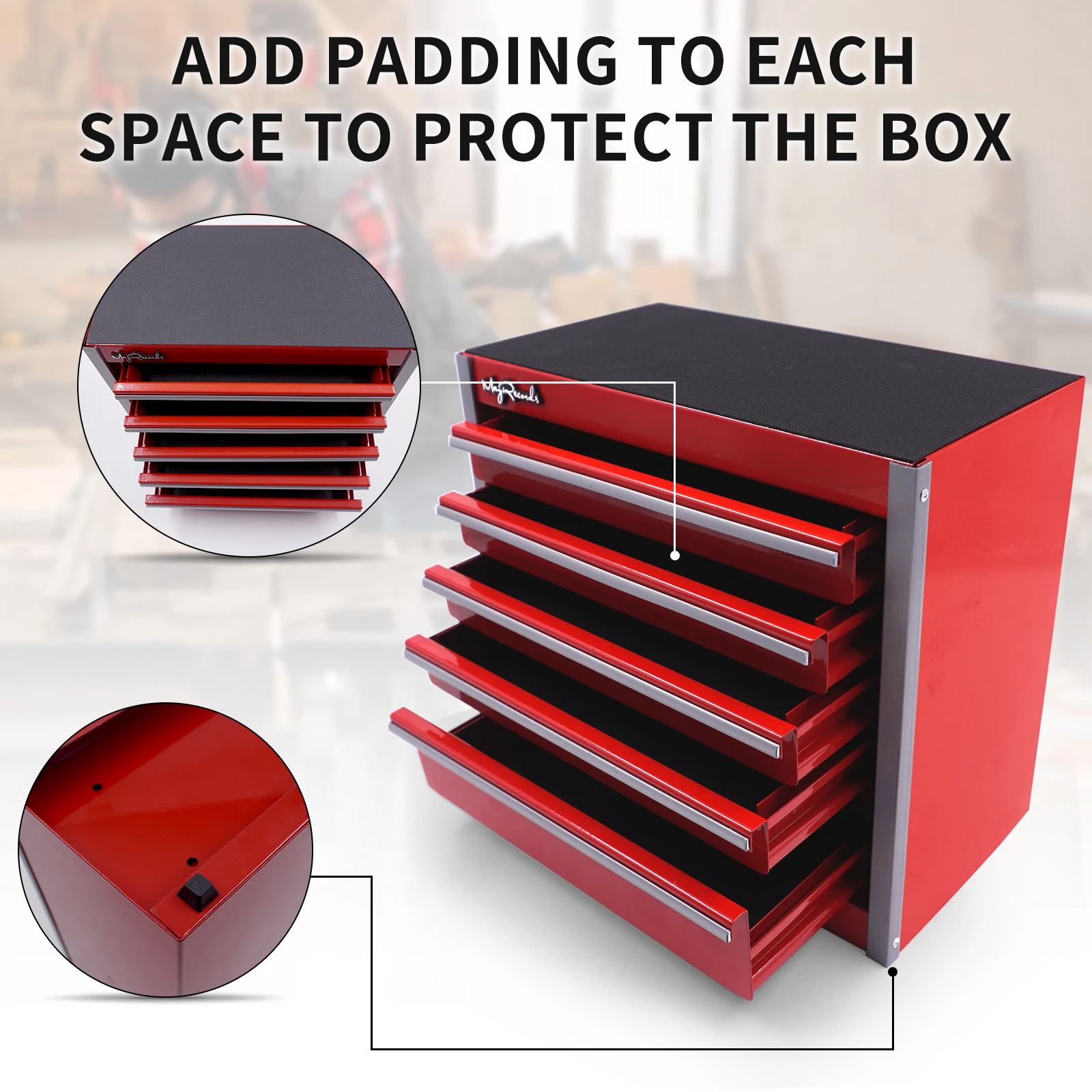 MayRecords portable metal mini toolbox household set portable repair multi-function drawer multilayer combination tool storage storage box