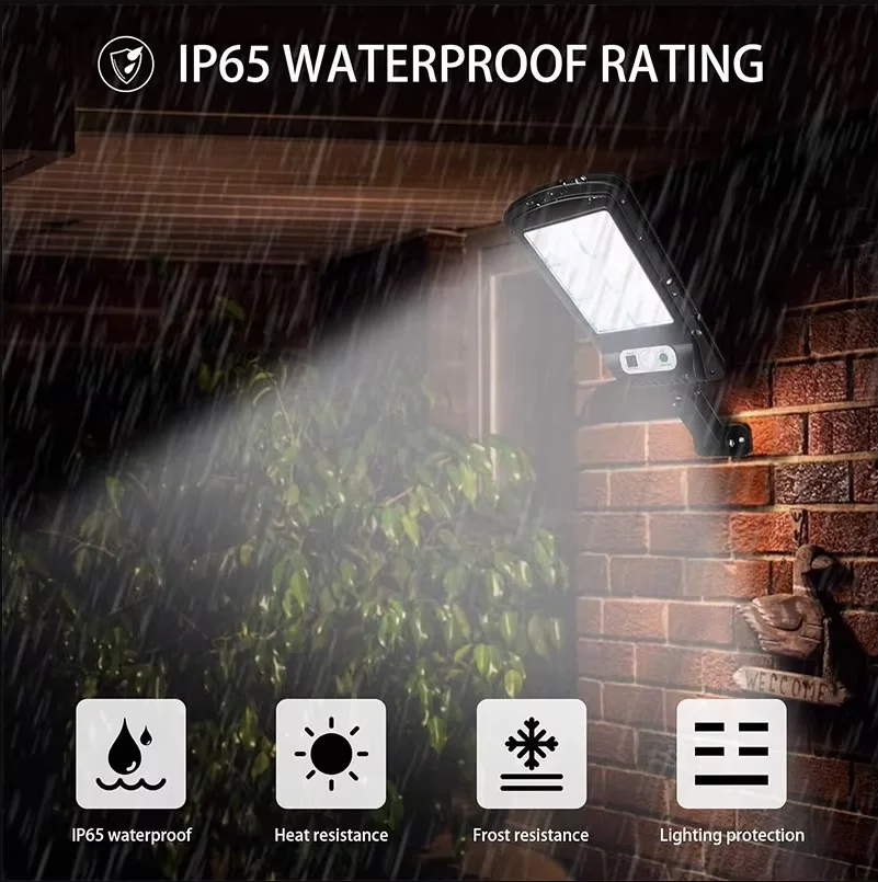 200000LM Solar LED Street Light With Motion Sensor – 150W, 12 Lights, Remote Control, Dusk To Dawn, Waterproof For Outdoor Patio
