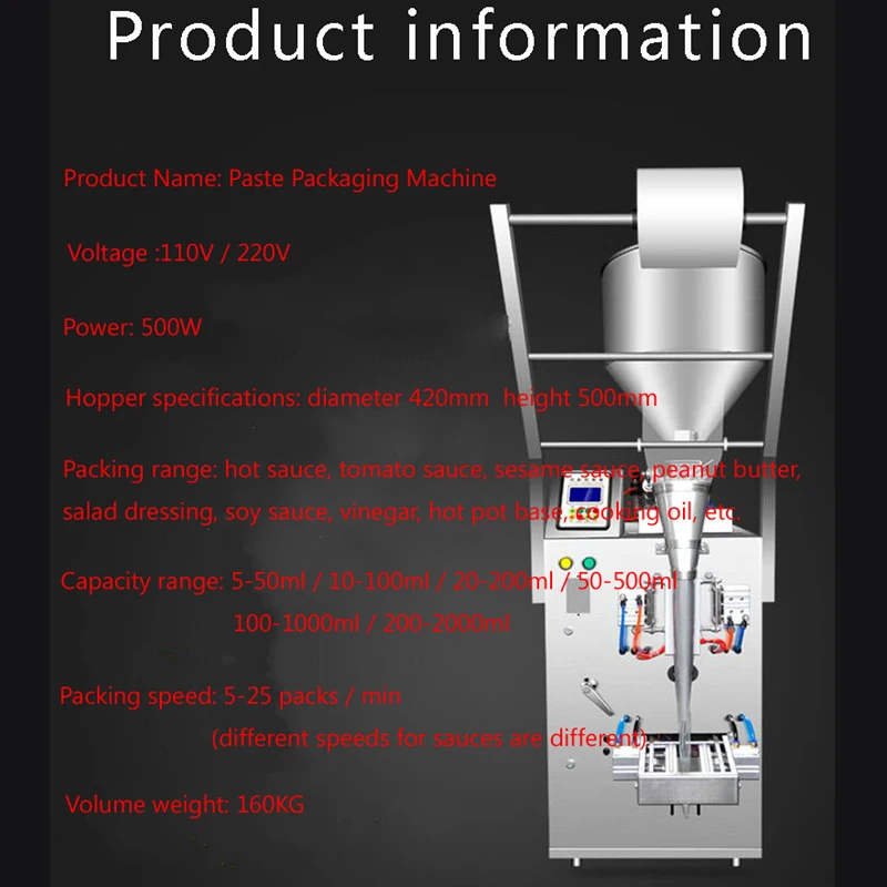 

1000ml Quantitative Soy Sauce Vinegar Soybean Milk Liquid Subpackaging Machine Chinese Medicine Paste Packing Filling Machin