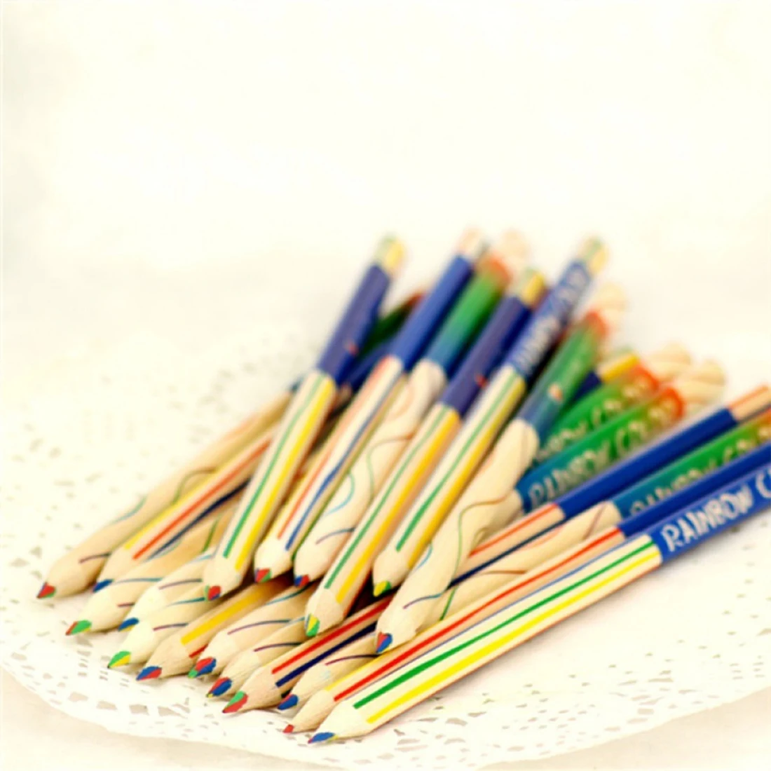 

50Pcs Rainbow Color Pencil 4 in 1 Colored Pencils for Drawing Painting Stationery
