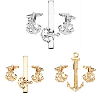 High quality men's French shirt cufflinks tie clips classic Luxury ship anchor button clips business suit accessories jewelry