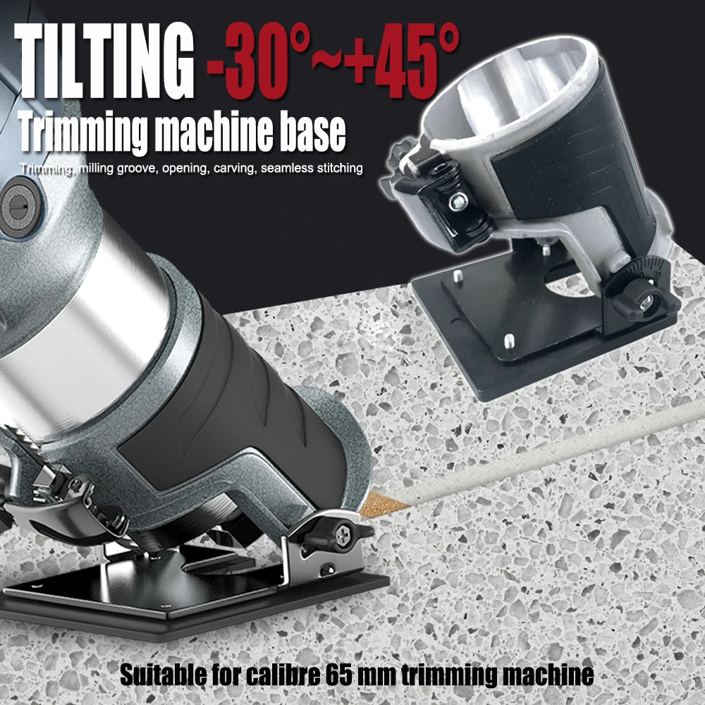 Compact Router Tilt Base to Trim Laminates Power Tool Accessories for 65mm Woodworking Cutter Trimmer Machine