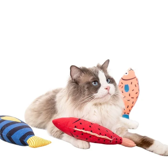 1Piece Creative Cat Toy Fish Shape Bite Resistant Catnip Cat Toy Pet Chew Toys Pet Interaction Supplies Cat Favors 3