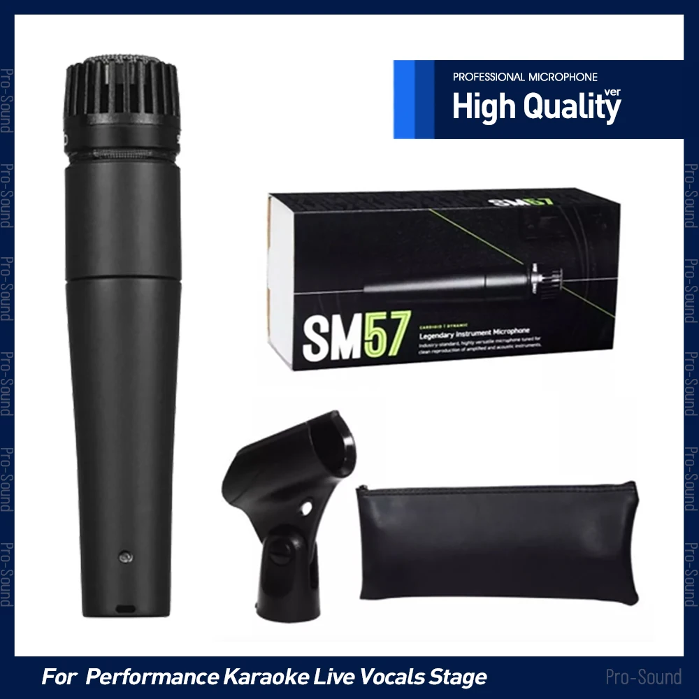 Microfono dinamico professionale SM57LC di alta qualità per canto live, karaoke, registrazione, performance e palcoscenico.