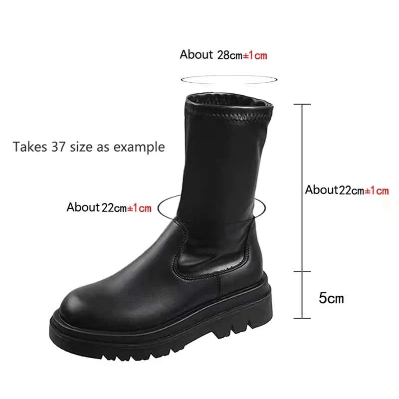Women Over The Knee High Boots Motorcycle Chelsea Platform Boots Winter Fashion PU Leather Sexy Long Ladies Shoes Big Size women high heel boots