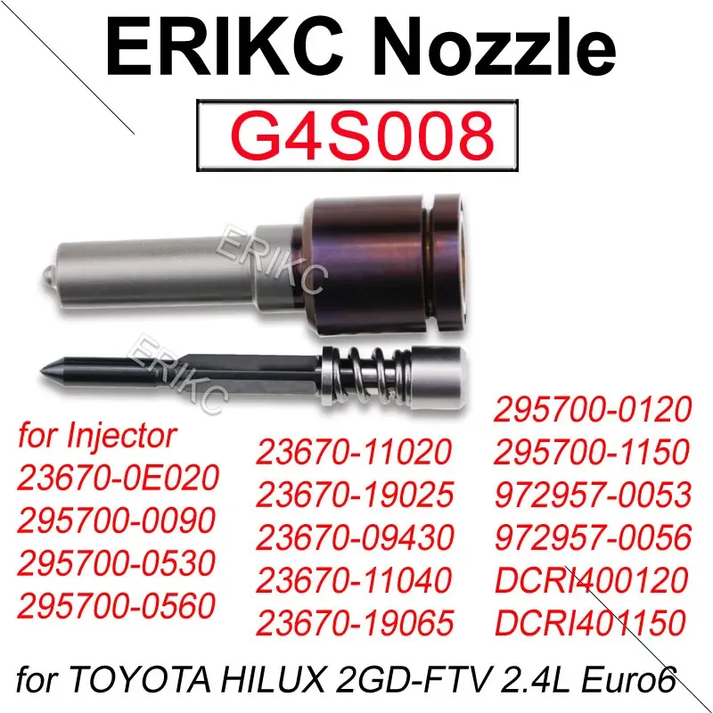 

Наконечник сопла дизельного инжектора G4S008 23670-0E020, спрей для DENSO Piezo TOYOTA HILUX 2GD-FTV 2.4L Euro6 23670-11020 23670-19025