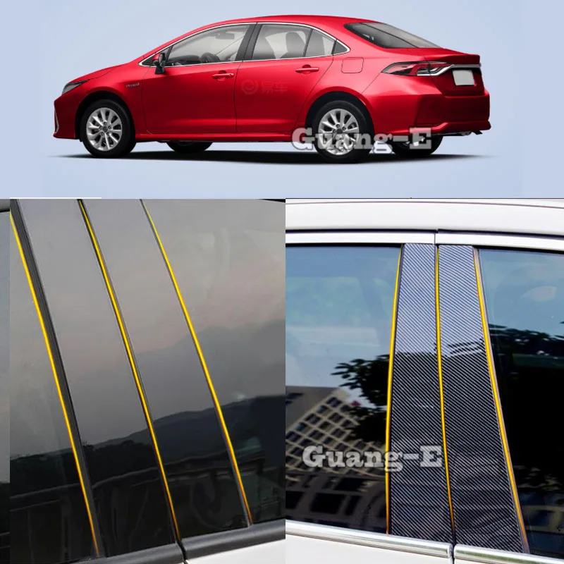 

Car PC Material Pillar Post Cover Door Trim Window Molding Sticker For Toyota Corolla Altis Levin Hatchback Sedan 2019 2020-2023