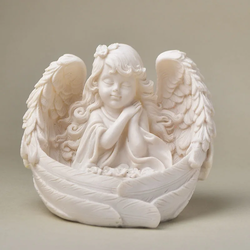 

Angel Baby Decoration Home Decoration Crafts Crystal Ball Base Candlestick Little Angel Cross border Resin Crafts