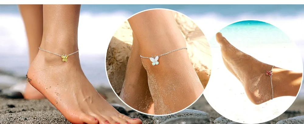 Charm gem anklet