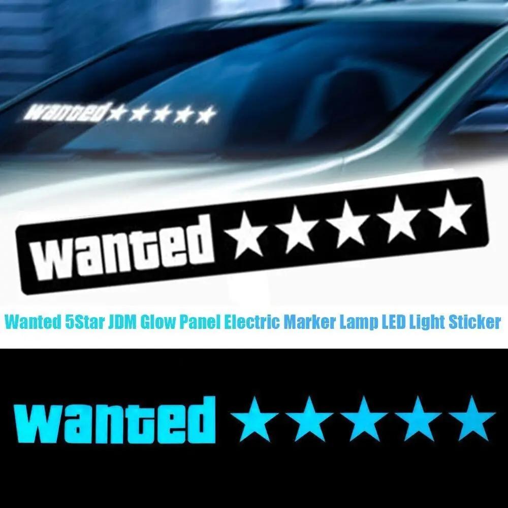 Generic Windshield Electric 5 Star Wanted Car LED Light Up Window Stickers  for JDM Glow Panel Decoration Accessories @ Best Price Online