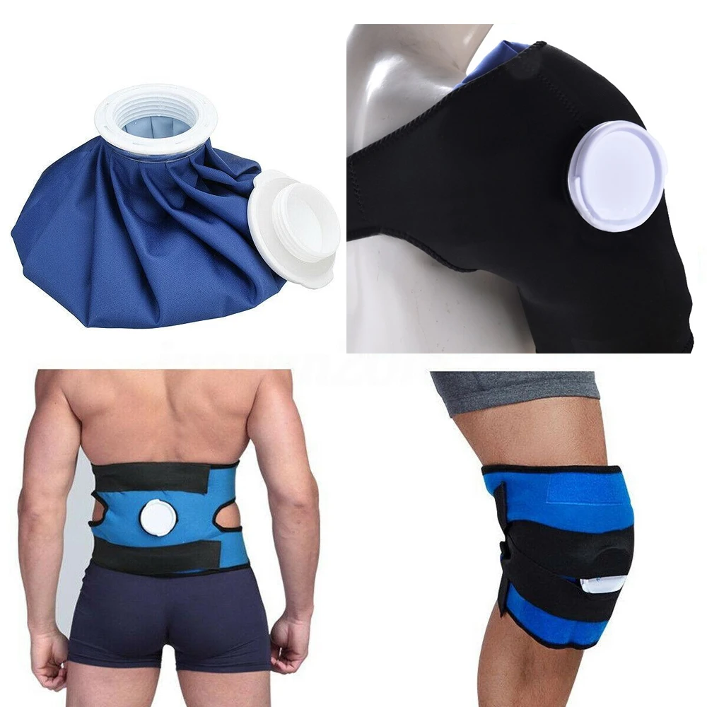 Shoulder Knee Ankle Waist Brace with Ice/Hot Compress Cloth Pack Holder Ice Bag Reusable Fixing Band Bandage for Sprain Swelling
