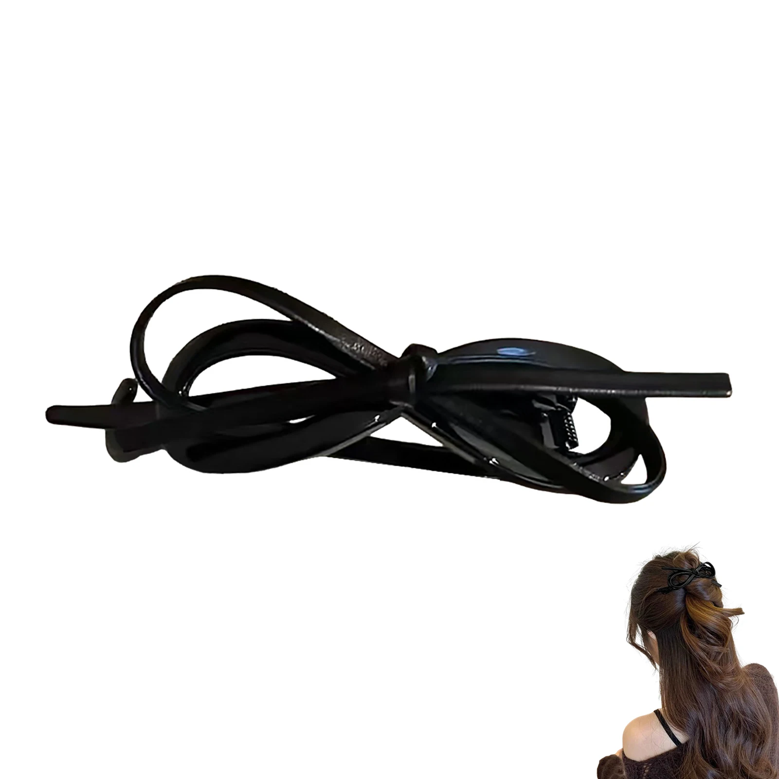Neue Koreanische Twist Haar Clips Elegante Künstliche Leder Bowknot Haarnadel für Frauen Mädchen Vintage Haar Grip Elegante Haar Zubehör – Detail 2