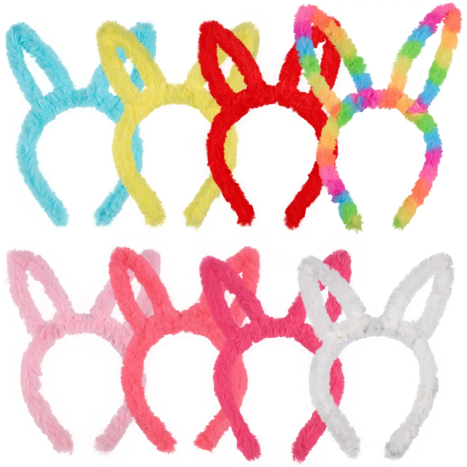 Easter Bunny Ears Hairband Soft Rabbit Ears Plush Bunny Headwear Easter Party Decorations Hair Accessories Rabbit Ears Hairband set easter bunny hair clips fruit conch acrylic stereo hair clips headwear easter party decorations hair accessories rabbit clip