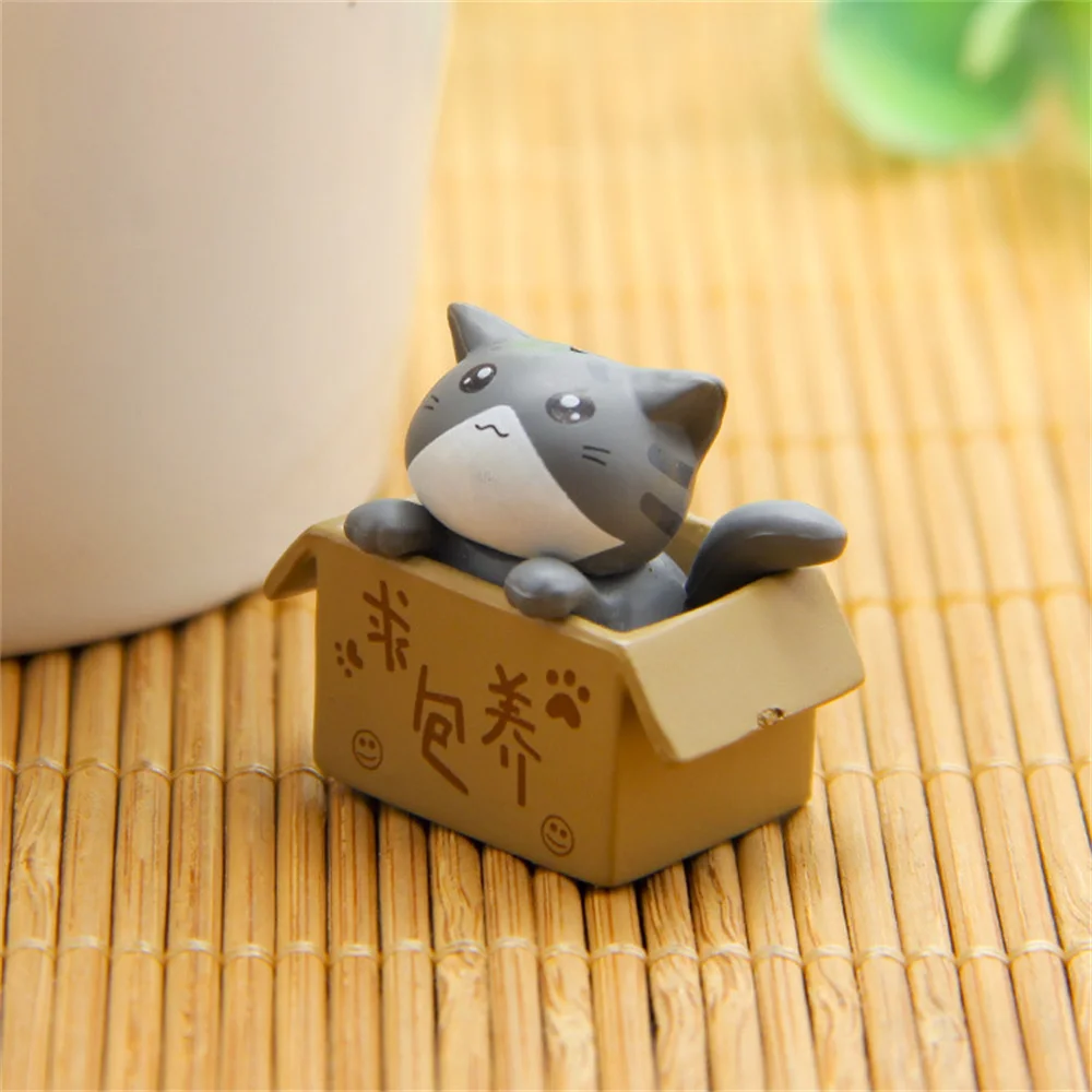 Kawaii Mini Cat Ornament Garden kitten statue Gift For Kids Children Baby Room Decoration Toy Miniature Figurines Home Decor