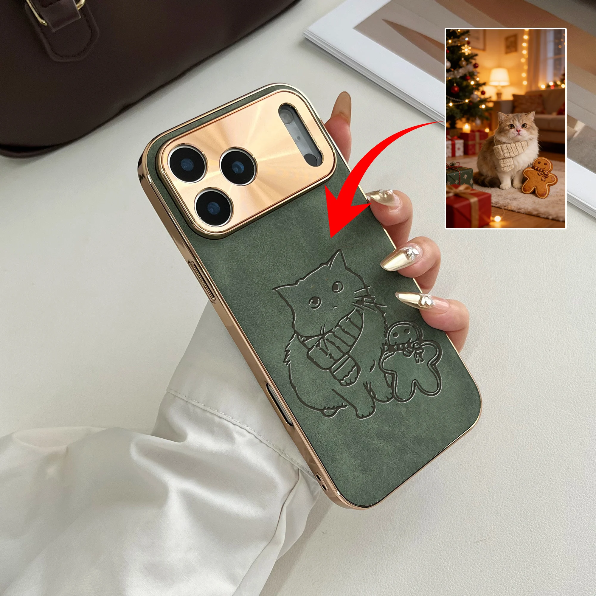 Personalized Custom Hand Drawn Lines EtcImage Design Plating Phone Case thumbnail 3