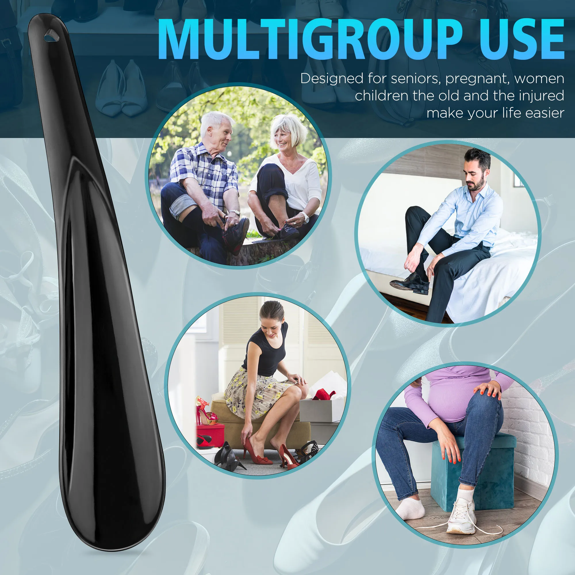 Plastic Shoe Horn 20Cm Long Professional Plastics Shoehorn Shoe Spoon Wear Helper Easy Carry Aid Tool Shoes Lifter