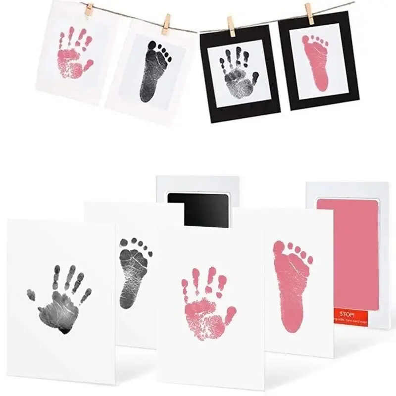 2pcs Baby Foot Or Hand Print Set,footprint Baby Ink Pad,baby Hand  Print,baby Handprint Picture Frame,baby Print Paint,baby Handprint And  Footprint