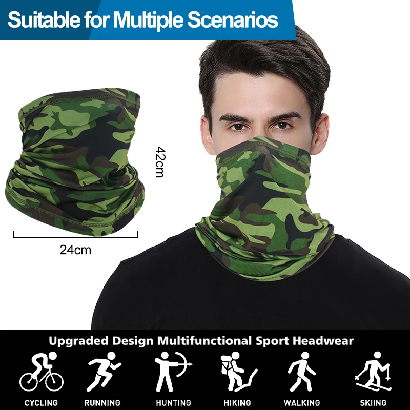 Cycling Face Masks 1 PCS Breathable Headscarf Bandana Scarf Neck Multifunctional UV Protection Outdoor Fishing Hiking Head Band