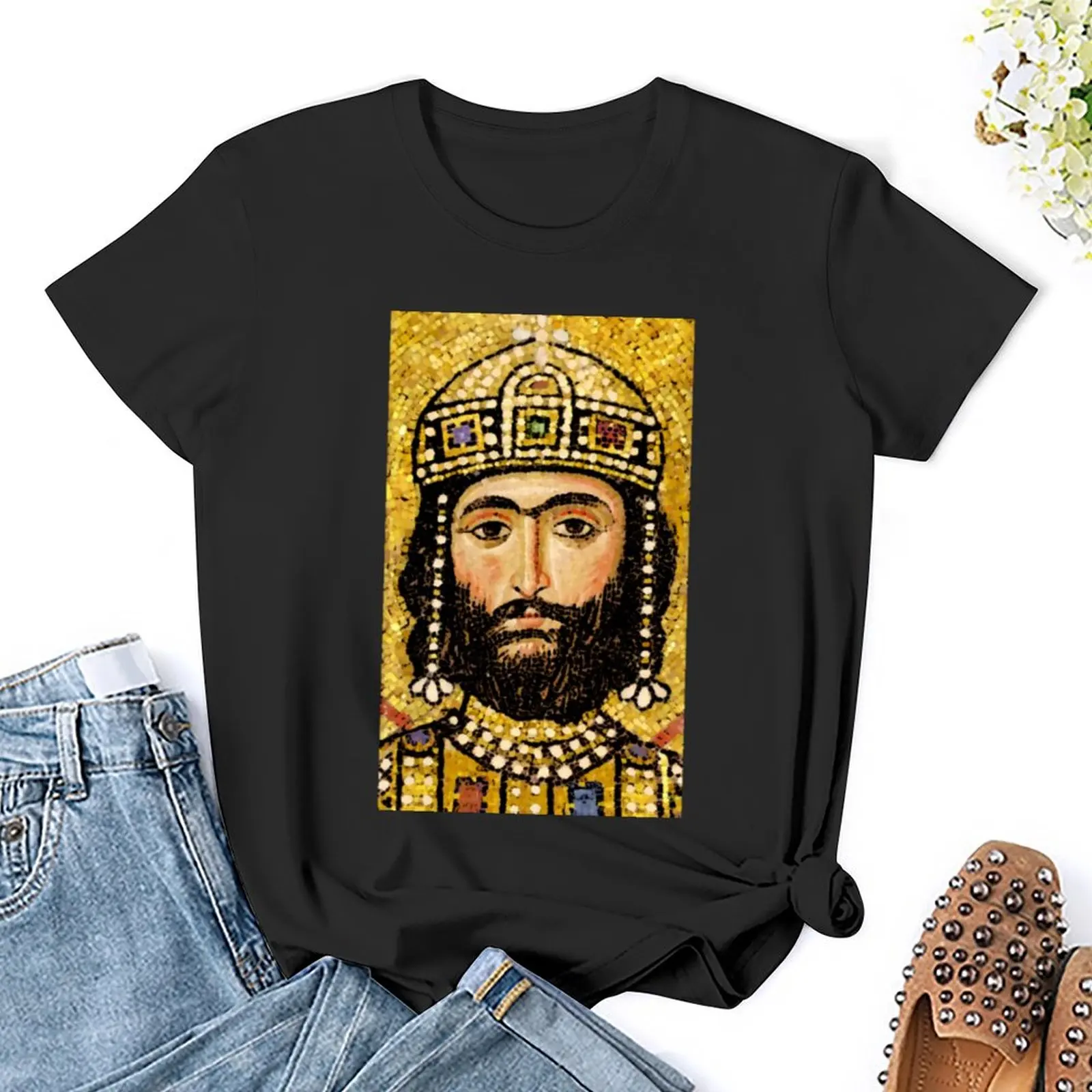 Фото Alexios I komneno футболка, милая одежда, женские рубашки для тренировок свободного кроя №3