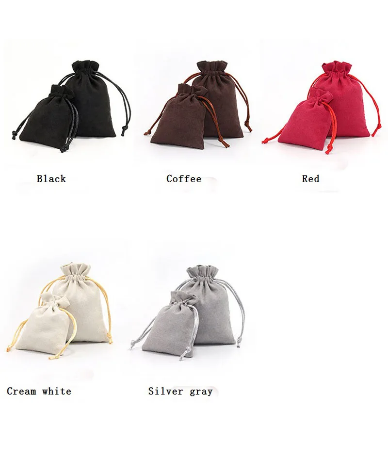 50pcs/lot 8x10cm, 10x12cm Christmas Wedding Party Gift Package High Quality Velvet Jewelry Bag Small Drawstring Bags Pouches