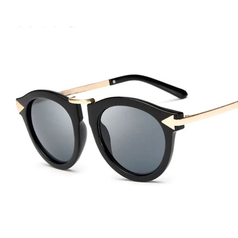 

Flowers Frame Round arrow Shapes Sunglasses Women Brand Designer Lady Female Sun glasses UV400 Cat Eye Female Metal Frame