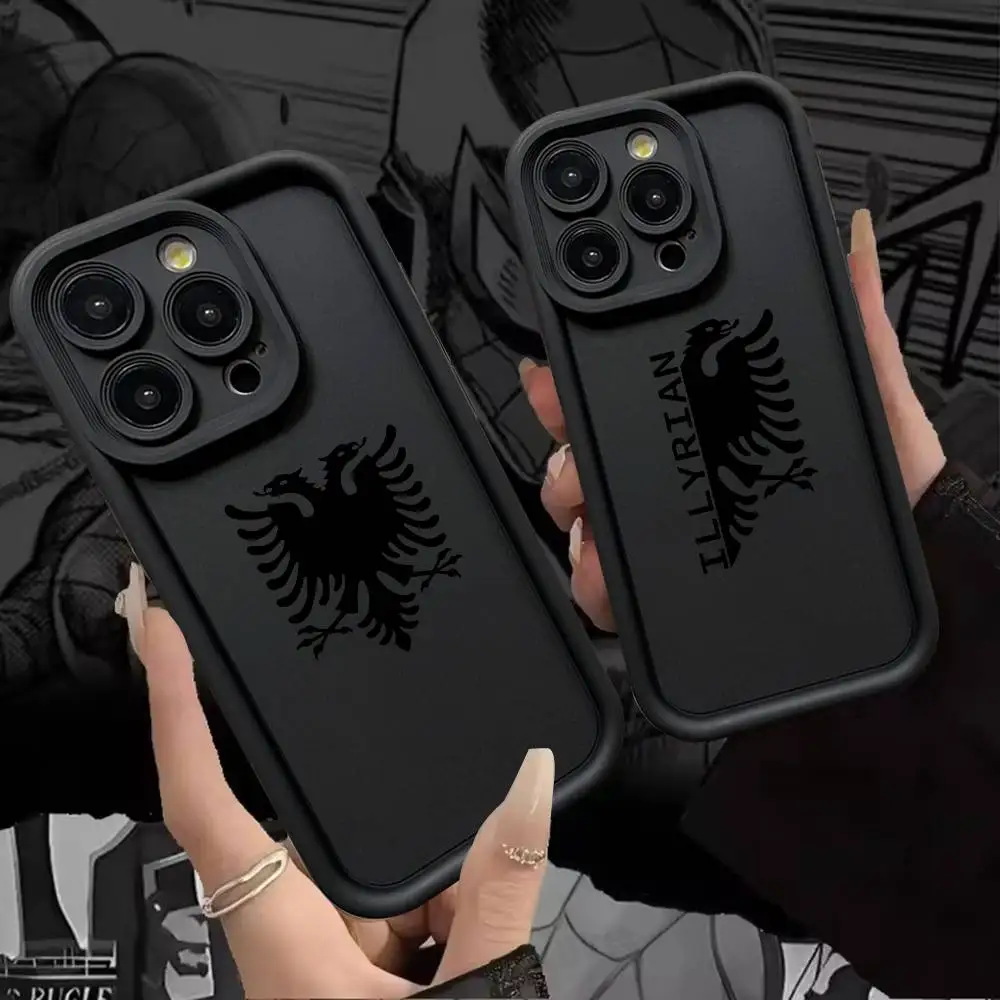Albanische Flaggen-Karte Handyhülle für iPhone 17 16e 16 15 14 13 12 11 Air Pro Max Mini XR XS X 7 8 6 6s Plus Weiche TPU Rückseiten-Abdeckung