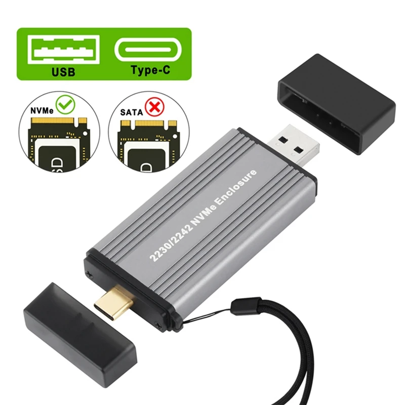 NVME SSD ̽ M2 , NVME ܺ Ŭ, PCIE NVME M, M + B Ű, USB 3.1, 10Gbps, 2230 2242 M.2 SSD ڽ 