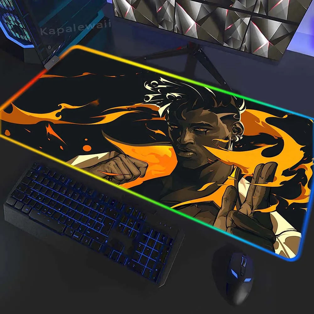 

Pc Gaming Gamer Mat Keyboard Pad Mats XXL RGB Large Mousepad Desk Pad LED 400x900mm Valorant Mouse Pad Rubber Locked Edge Carpet