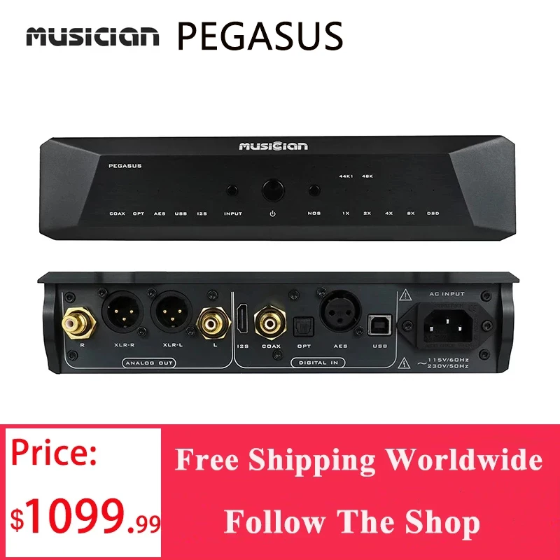 

MUSICIAN PEGASUS 32Bit/1536kHz 24Bit R2R DAC 6BIT DSD Balanced Resistance DAC Support DSD1024 SPDIF Receiving Scheme R2R Decoder