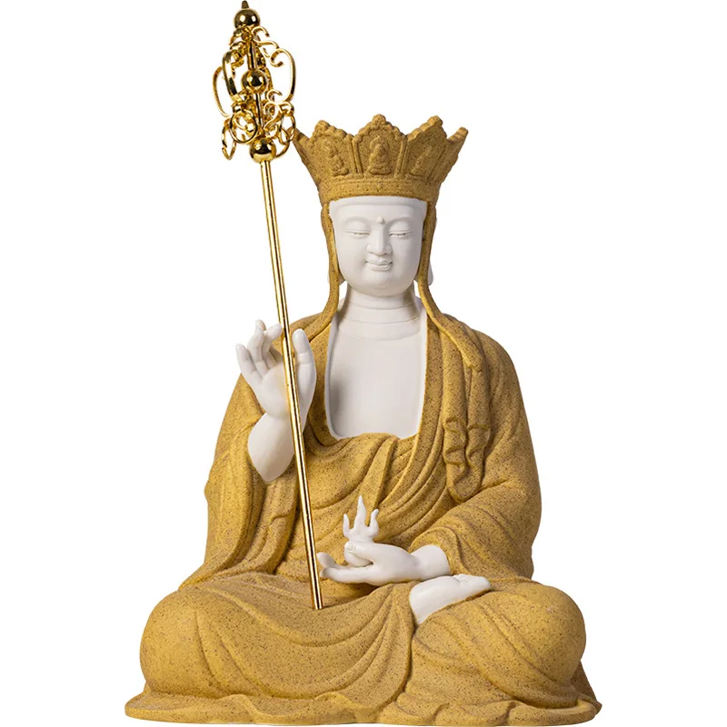 Buddha statue of King Ksitigarbha Bodhisattva and home decoration, ceramic crafts, Chinese style, living room