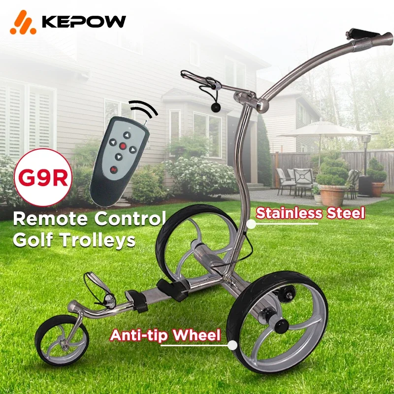 G9 Stainless Steel Motor Golf Trolley Lithium Battery E Golf Carts Ontrol 3 Wheel Caddy with Ce Certificate