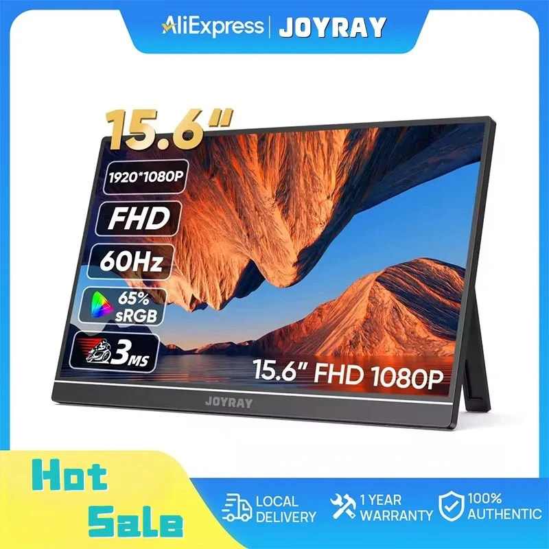 조이라이 15.6인치 휴대용 모니터 FHD 1080P IPS USB-C 노트북 디스플레이 및 액세서리, 컴퓨터 주변기기, 사무용품
