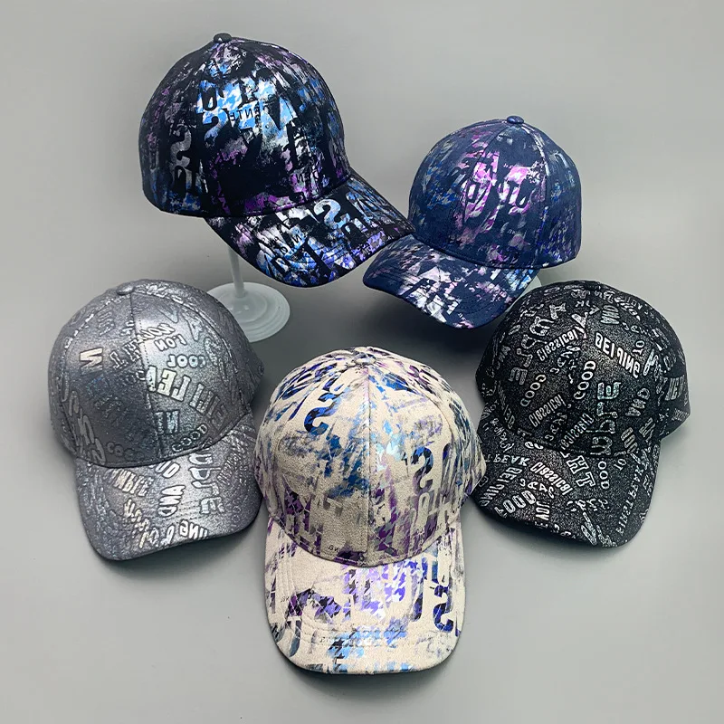 

Fashion Cool Shiny Tie Dye Graffiti Letter Men Women Baseball Caps Cotton Simple Streetwear Comfortable Sport Casual Hip Hop Hat