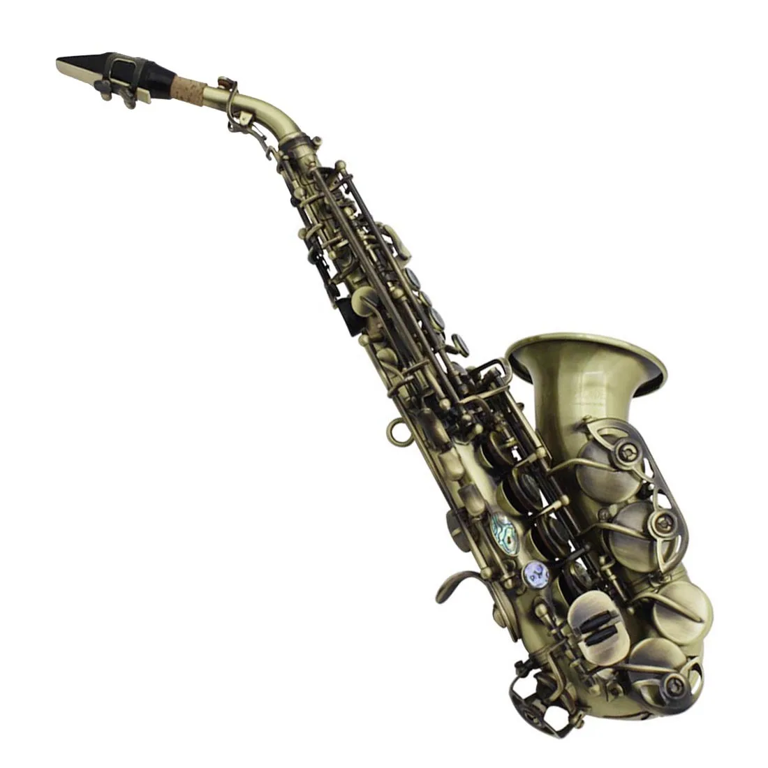 high-pitched straight saxophone silver B-tune saxophone leather box packaging to send a spree musical instrument