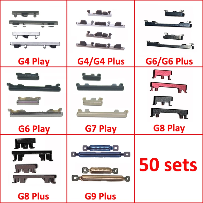 50 Set Per Motorola Moto G4 G6 G8 G9 Plus G4 G6 G7 G8 Play Phone Nuovo Pulsante Del Volume Di Alimentazione Chiave Laterale Esterna