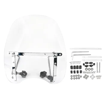 Aluminum and ABS Plastic Motorcycle Windshields Wind Screen Mounting Hardware for Motorbike With 7/8'' Or 1'' Handle Bars