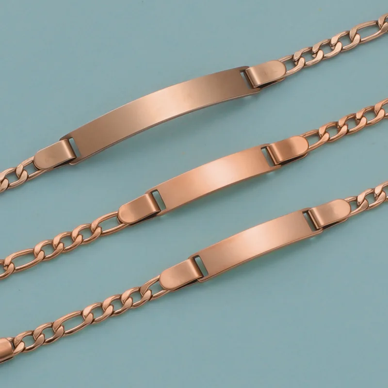 1/2Pcs 16+5cm Stainless Steel Laser Engraved Bracelet for DIY Custom Children's Birthday Gifts Steel Love Crown Pendant Bracelet