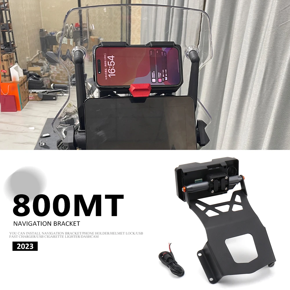 New 2023 Motorcycle For CFMOTO 800 MT 800MT 800mt Windshield Stand Holder Phone Mobile Phone GPS Navigation Plate Bracket 22mm 800mt gps navigation bracket supporter holder for cfmoto 800 mt 2021 2022 motorcycle mobile phone support mounting adapter stand