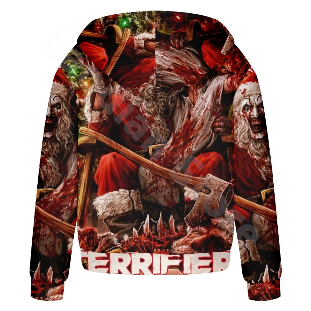 Terrifier 3 Zip up Hoodies Cosplay 3D Jackets Christmas 2024 Coat Fashion Zipper Thick Sweatshirts Hip Hop Zip Hooded Jackets 5