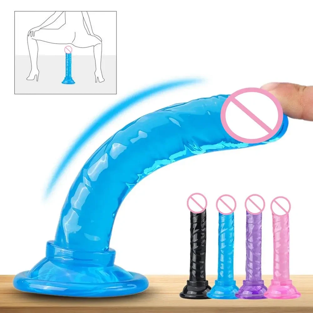 Realistic Dildo Anal Masturbator Sex Toys For Couples Crystal Jelly Dildo Suction Cup Penis Thrusting Phalos For Women Hot sex toys