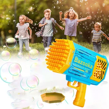 Galtin Bubble Gun 69 Holes Automatic Rainbow Rocket Boom for Kid Light Up Music Bubble Machine Party Supplies for Birthday Gift 1