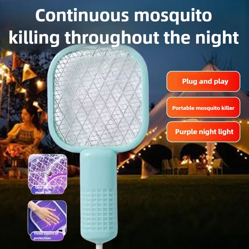 Summer Portable Electric Mosquito Swatter USB Mini Fly Bug Zapper UV Mosquito Killer Lamp for Outdoor Picnic Camping Hotel