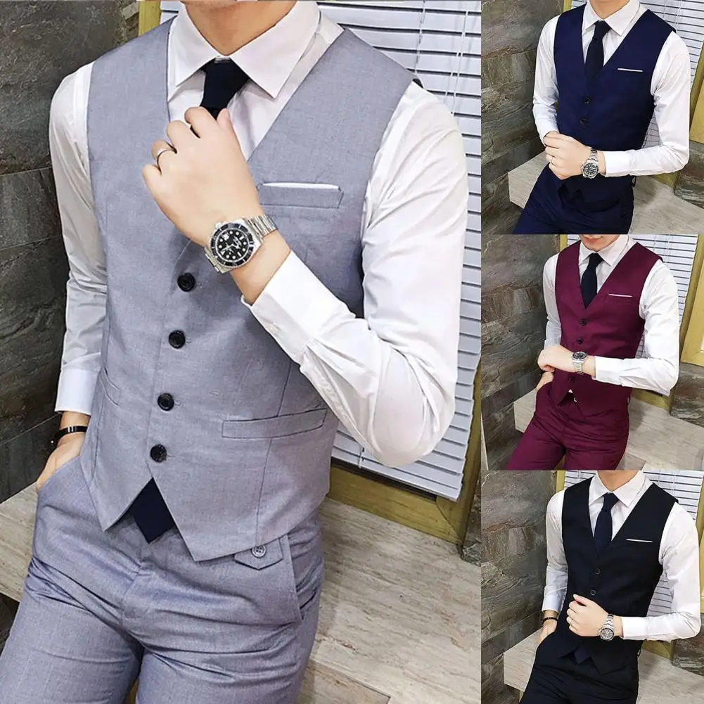 Soft Waistcoat Polyester Vest Suit Close-fitting Slim-fit Fashion