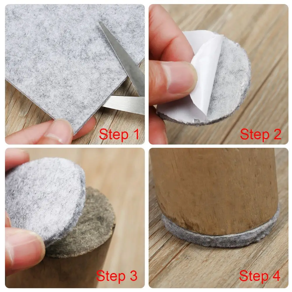 Self Adhesive Furniture Leg Anti Slip Chair Table Mats Felt Pads Anti Scratch Floor Protection DIY Cutting 1 Sheet furniture leg pads,furniture pads