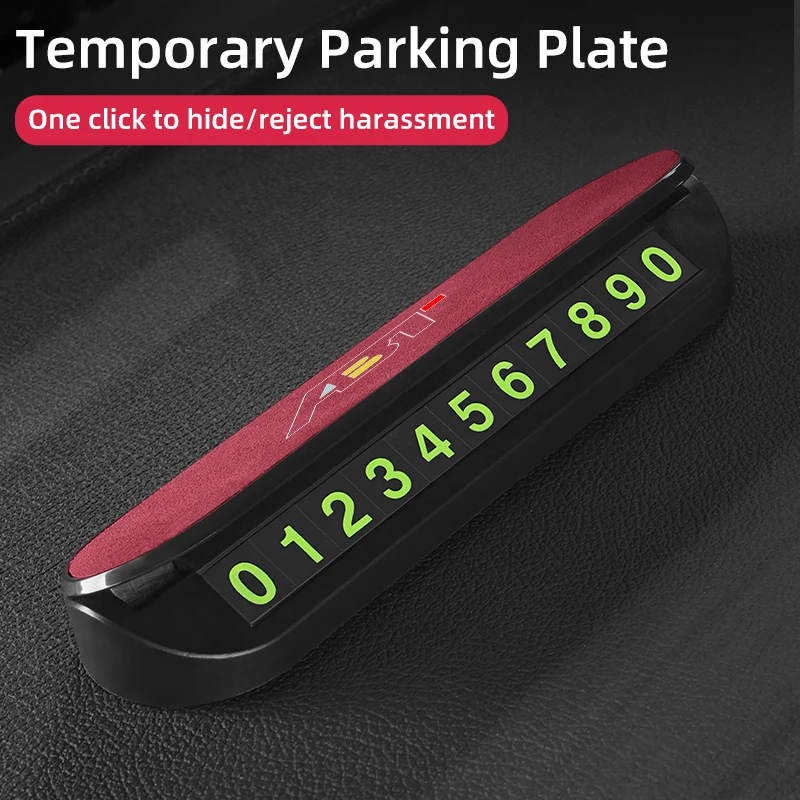 Car Interior Temporaneo Stop Sign Parking Number Card Decorazione Per Audi Q5 Q7 Q3 A3 A4 A6 A5 A1 A8 Q8 A7 Quattro Tt S3