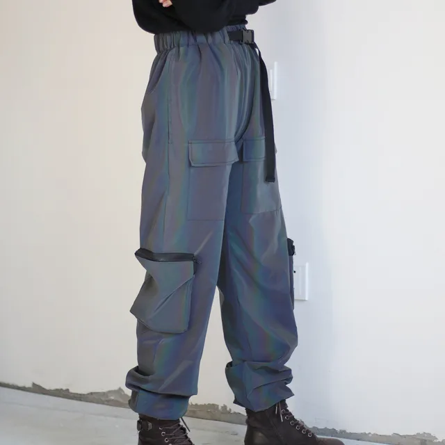 Colourful Holographic Reflective Cargo Pants 13